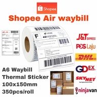 A6 Thermal paper Thermal Sticker AWB Air Waybill
