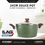 KitchenZ Souce Pot Glass Lid German Ernesto 5 Layer Non Stick Cookware -S24-MC