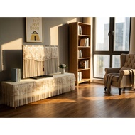 42inch-85inch Lace Embroidered TV Dust Cover LCD TV Cover Wall-Mounted TV No Need to Remove Cover Wh