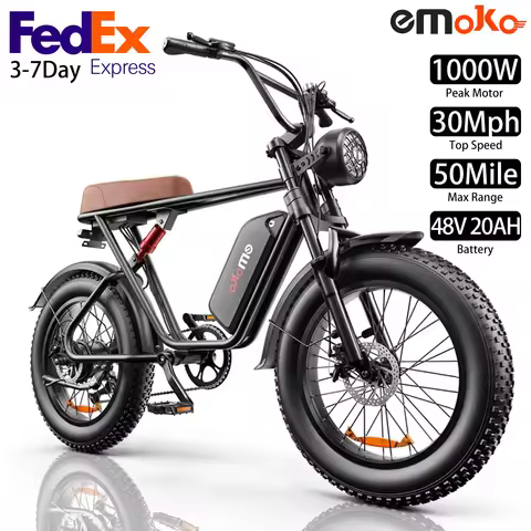 20x4.0" Electric Mountain Bike 1000W,30 Mph,50 Mile,EMOKO C91 Electric Mountain Bike,48V 20AH,Commut