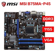 MSI/MSI B75MA-P45 LGA1155 DDR3กราฟิกแบบบูรณาการ B75MA-G43/E35 E33 E31 B75เมนบอร์ดของเดสก์ท็อปรองรับ I3 I5 I7 CPU