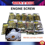 BORN &amp; RIDE S.O.B Racing ENGINE ENJIN SKRU SCREW SET GOLD UNTUK LC135 135LC LC 135 4S YAMAHA Y15ZR Y15 RS150