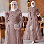 MODEL BARU GAMIS SHAFANA BAJU MUSLIM WANITA JUMBO GAMIS BRUKAT TILE GA