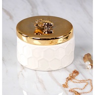 Jewelry Storage Box Organizer Round Cap Rings Earrings Necklaces Jewel Small Cosmetic Storage