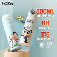 [100% ORIGINAL] BONBOX Special Edition Tumbler Shinchan Stainless 500ML - CHILDREN'S BOTTLE 316L Sur
