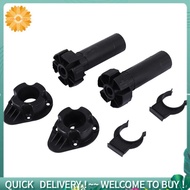 2x Plastic Adjustable Height Kitchen Cupboard Plinth Foot Leg Pair Black