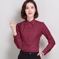 (S-2XL) ELVA WOMEN LONG SLEEVE BLOUSE OFFICE WEAR SHIRT S-2XL