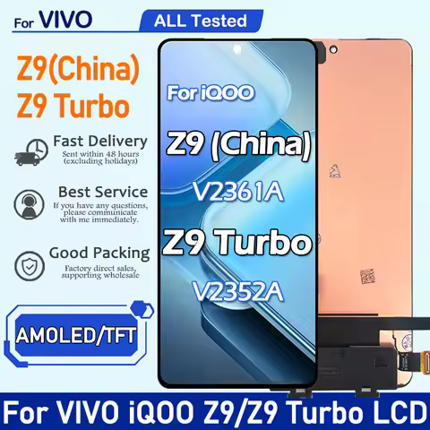 6.78" AMOLED/TFT For vivo iQOO Z9 China LCD Display Touch Panel Digitizer For vivo iQOO Z9 Turbo V23