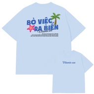 COD (Delivery in 24 hours)MIEMIE. Silly Funny T-Shirt - Quitting Jobs at the Sea - Loose Summer Beac