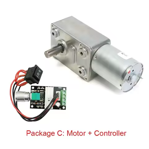 JGY370 Geared Motor 12V 24V Low Speed Large Torque jgy370 Bracket + Controller + Power Reversed Redu
