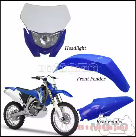 Motocross LED Headlight Front/Rear Fender Mudguard Plastic Mud Guards For Yamaha WR TTR YZ YZF 90 12