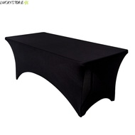LUCKYSTORE High Stretch Tablecloth, Universal Washable Rectangular Table Cloth, Black 4/6FT Elastic 
