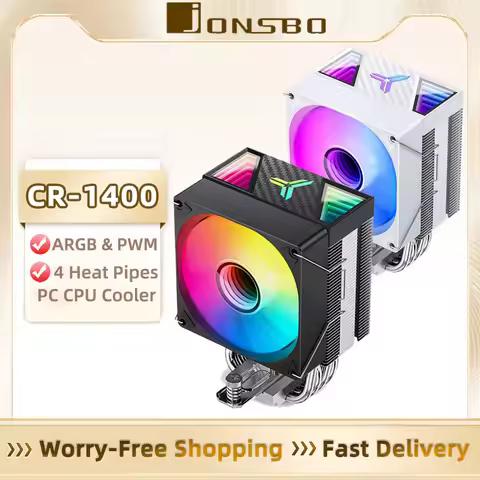 Jonsbo CR-1400 V2 CPU Cooler 120mm ARGB 4pin PWM Cooling Fan 4 Heat Pipes Air Cooling Radiator for L