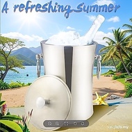 Insulated Stainless Steel Double-Walled Ice Bucket with Lid for Beer and Wine Cooler IU3M 3MW4 H1VP 