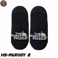 Hidden Socks - Socks with Parody Robot Face Motif - Flower City