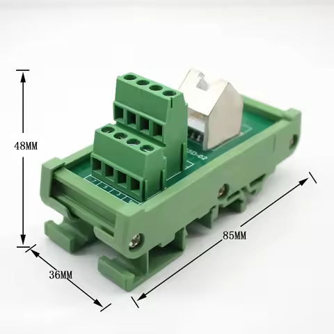 Din Rail Mounting RJ45 Female To Screw Terminal Block RJ45 45 Degree Breakout Board