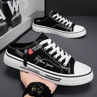 Men's Shoes Half-Support One-Pedal Cloth Shoes Korean Version Half-Support Shoes Canvas Shoes Men's