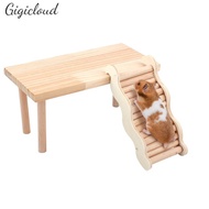 Gigicloud Hamster Platform With Climbing Ladder Wooden Small Pet Play Stand Hamster Play Wooden Platform Small Animals Activity Toy