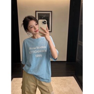 Acne Studios | SPRAYED 1996 LOGO T-SHIRT-Cornflower blue Short Sleeve (Genuine ️From Korean Shopping