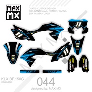 decal keren stiker full body klx 150 bf variasi striping motif grafis biru list merah putih simple k