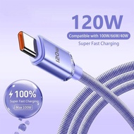 2M 120W USB Cable 6A Fast Charging Cable For Micro IPhone Type-C Smartphone Powerbank Mobile Phone Charger