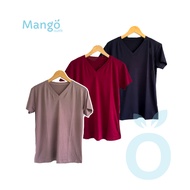 mango - women's plain v-neck t-shirt | Women's plain short-sleeved jumbo v-neck t-shirt