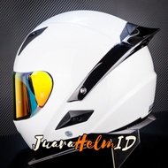 HELM SNAIL FFS1 SOLID / WHITE VISOR RED / FULL FACE HELMET DDRING