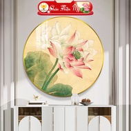 Round Crystal Mirror Painting TRUTH AND BEAUTY, Lotus Room Wall Decor TG-T1-107