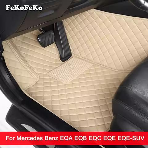 Custom Car Floor Mats For Mercedes Benz EQA EQB EQC EQE EQE-SUV Auto Carpets Foot Coche Accessories