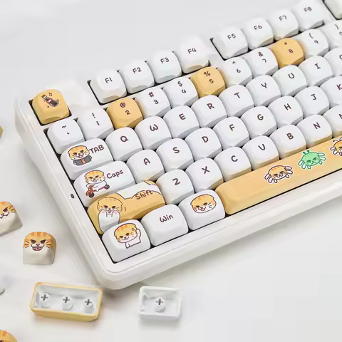 KBDiy Cute Bad Cat Theme Keycaps PBT KOA Profile ISO Keycap Cherry MX Switch For Alice Mechanical Ke