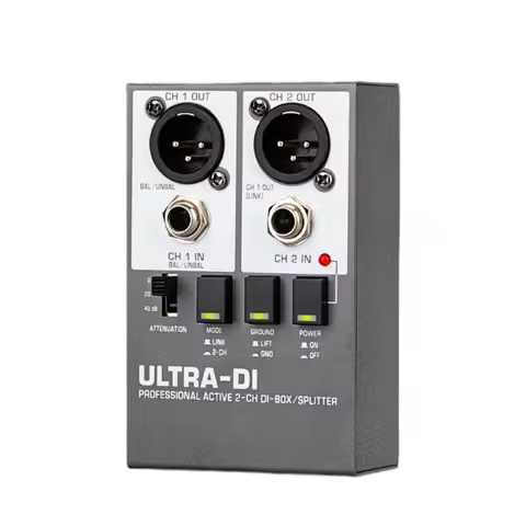 Impedance Matching DI Box No Power Required Metal Chassis Live Sound Equipment 2 Channel DI Box