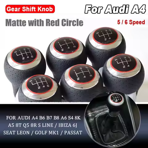 11mm 5/6 Speeds Car Gear Shift Knob For Audi A4 B6 B7 B8 A6 S4 8K A5 8T Q5 8R S Line Ibiza 6J Seat L