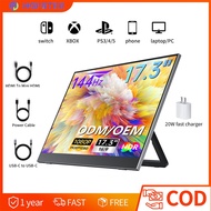 HGFRTEE 17.3'' 144Hz Portable Monitor Gaming 1080P Laptop Computer Monitor for Switch/Xbox/PS5/Mac