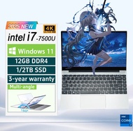Office Gaming Laptop Computer Windows 11 12GB DDR4 512GB SSD Intel Core i7-7500U Unlock Notebook PC