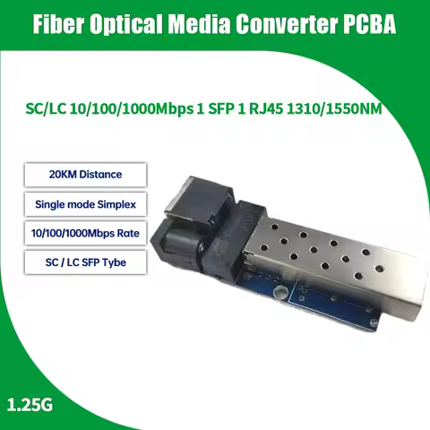1/2/10PCS 10/100/1000M SFP Slot Mini Fiber Media Converter PCBA 1.25G LC/SC SFP Type Fiber Ethernet 