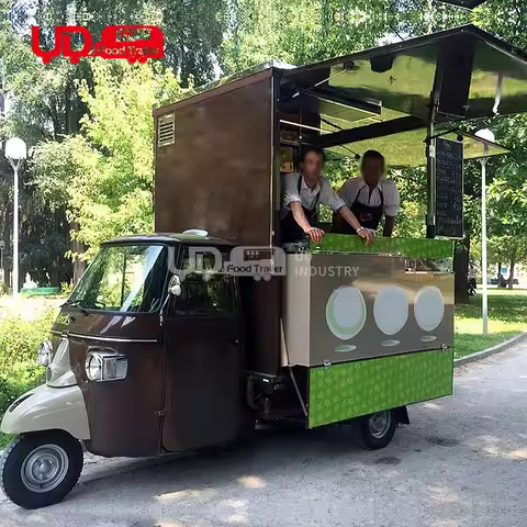 Urdream Custom 3 Wheel Piaggio Ape Fast Food Cart Ice Cream Truck Motorcycle Electric Tricycle Food