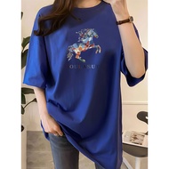 2Y812 1XL-5XL Tshirt Women Clothes T shirt Plus Size Crop Top Summerual Loose comfortable Leisure Pl
