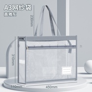 Taiwan Shipping Oversized A3 Art Bag 8k 8k Transparent Grid File Portable Zipper Tutorial Large Capa