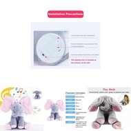 Peek-a-boo Singing Elephant Plush Toy For Babies With Fun Actions Animated