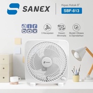 Sanex Air Box SBF 813 Minimalist Box Fan 8 inch Low Watt Aesthetic Table Fan White