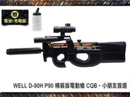 【BS靶心生存遊戲】送電池充電器 BB彈WELL D-90H P90 CQB精裝版電動槍-WLED90HF