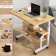 HTD SPORT Meja Laptop Lipat Adjustable dengan Roda Meja Belajar Portable 1815