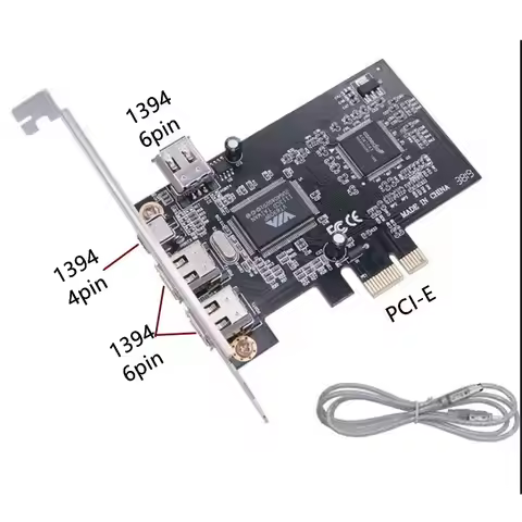 FireWire 1394a IEEE PCI-E PCI Express 1394 Controller Card Stable High Speed Data Transfer with Fire