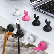 1Pc Bunny Ear Rabbit Desktop Data Cable Holder / Creative Action Figure Cute USB Charger Cord Organizer