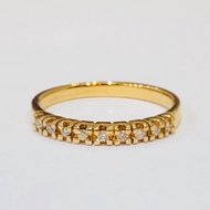 18K Gold Natural Diamond Tail Ring (No. 3 Circumference) Nine Diamonds Represents {Long-Lasting Care