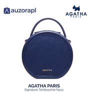 Agatha Paris Signature Tambourine Like New Navy Blue Color