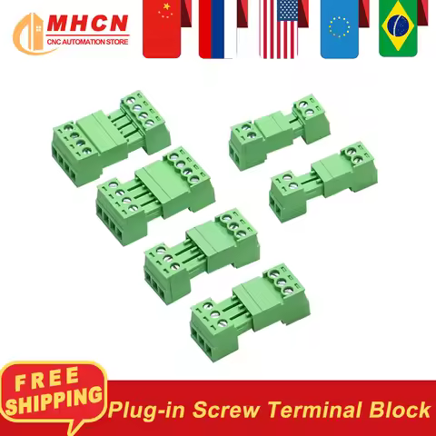 5PCS 15EDGK 2P 3P 4P 5P 6P 7P 8Pin PCB Screw Terminal Block Male Female Connector 3.51/3.81MM Plug-i