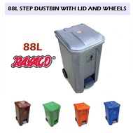 88L Large Garbage Bin / Step on Bin / Dustbin /Garbage Bin outdoor / Garbage Bin with Wheels /Tong S