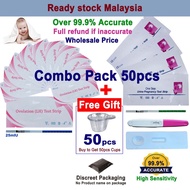 50pcs Combo Pack Ovulation Test Strip OPK LH Ovulasi & Early Pregnancy Test 10miu UPT HCG kehamilan