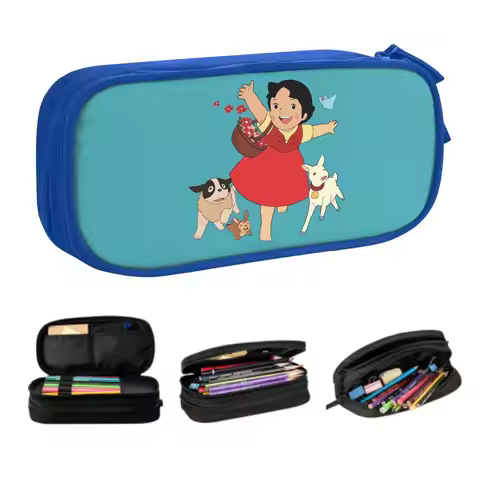 Custom Alps Mountain Girl Happy Heidi Pencil Case for Girl Boy Large Capacity Anime Cartoon Goat Pen